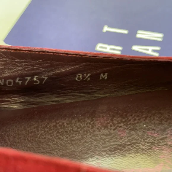 Stuart Weitzman Size 8.5 M Scarlet suede Lotrios Pointy toe leaf flats - Picture 5 of 5